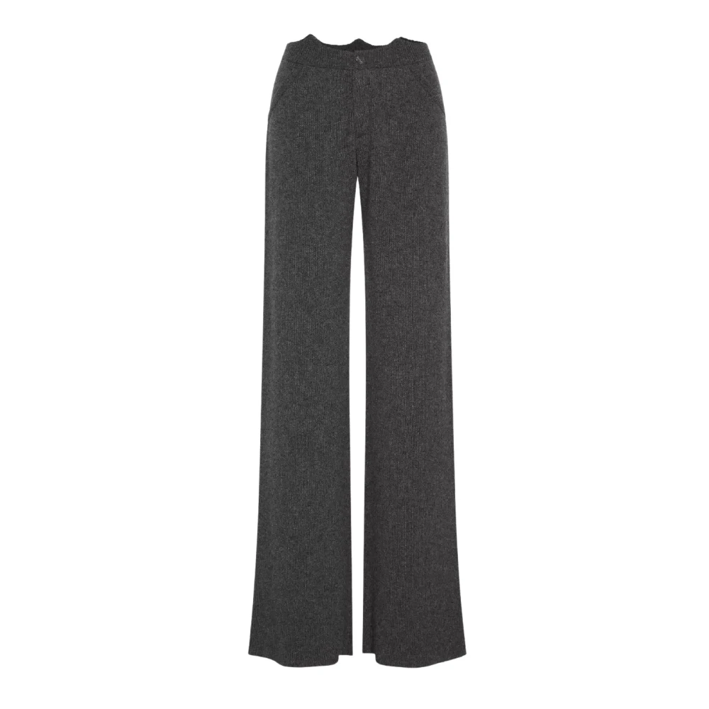 Aya Muse Donkergrijze kasjmier broek Silla Gray Dames