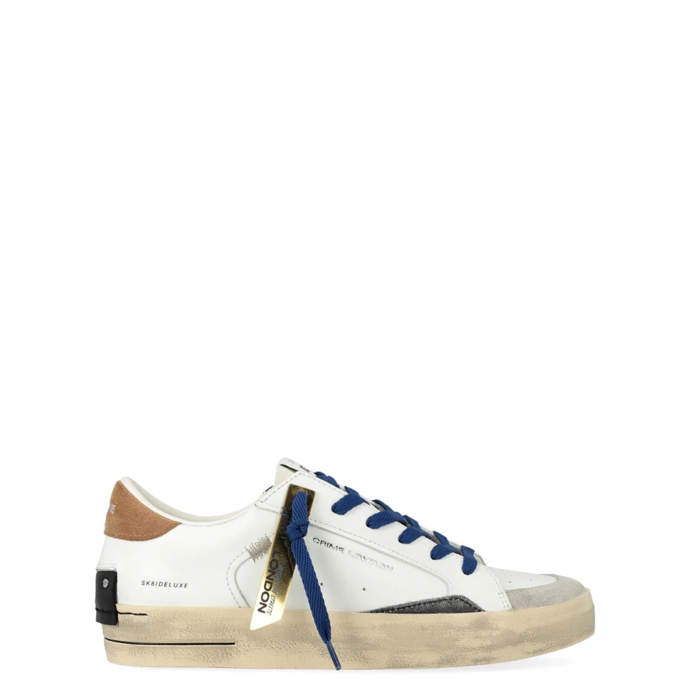 Crime London White Sneakers, Male, 8 Uk, Sk8 Deluxe Sneaker
