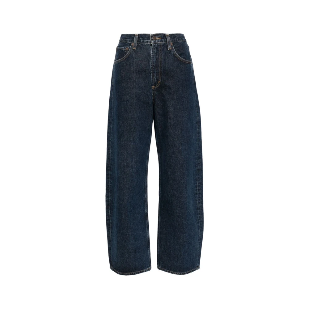 Agolde Gebogen Indigo Jeans Blue Dames