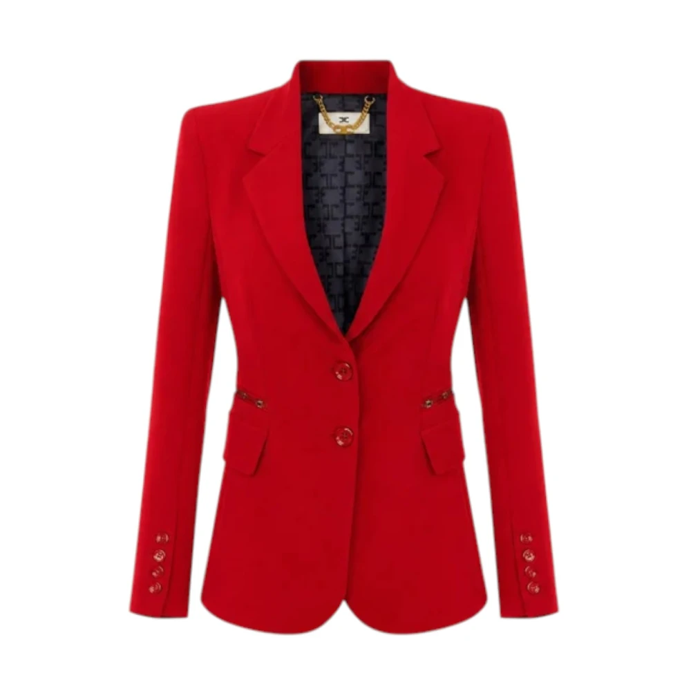 Elisabetta Franchi Damen Rot Sakko Gi-274-66E2-V670 Slim Fit - Bild 2