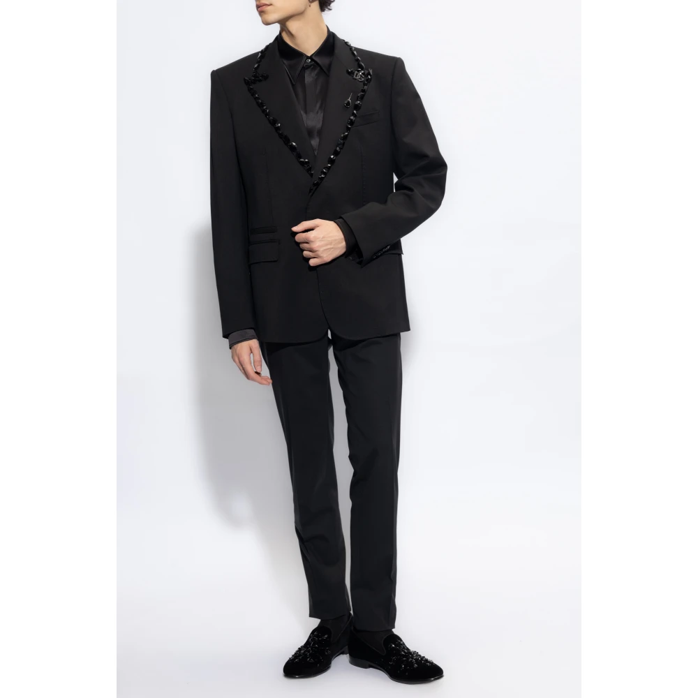 Dolce & Gabbana Zijden shirt Black Heren