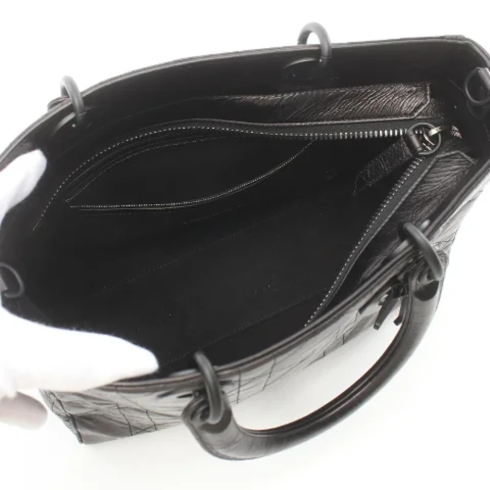 Dior Vintage Pre-owned Leather handbags Black Dames