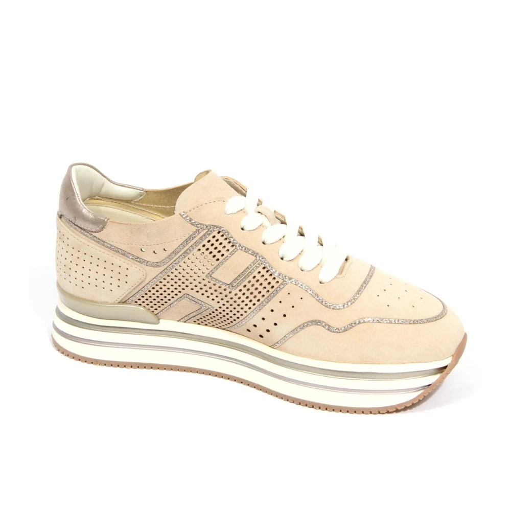 Hogan Women's Pink Perforated Suede Shoes - Sneakers - 7 Uk - Shoes