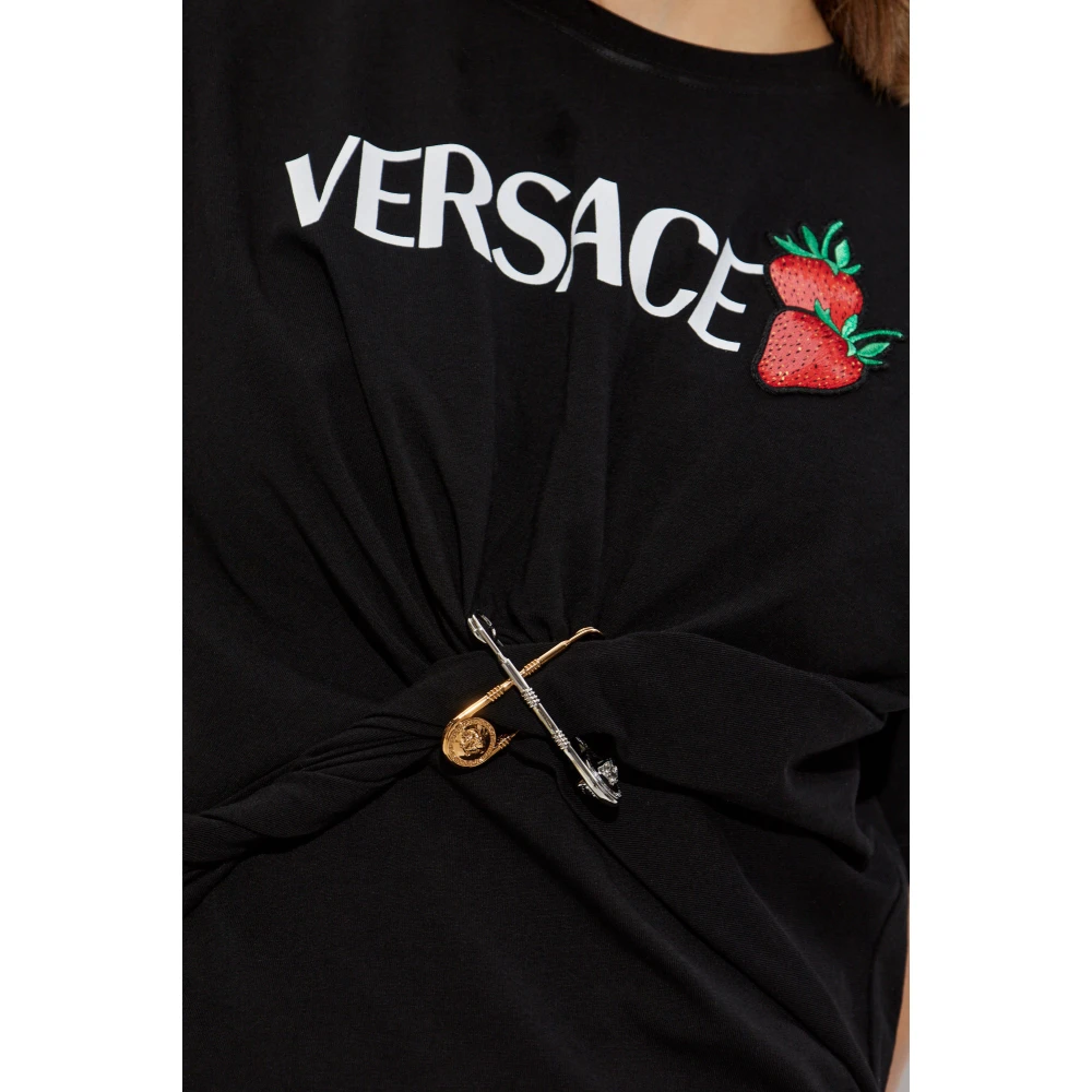 Versace T-shirt stijl jurk Black Dames