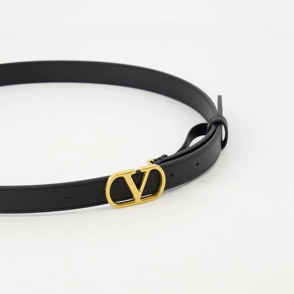 Valentino Garavani Zwarte VLogo leren riem Black Dames