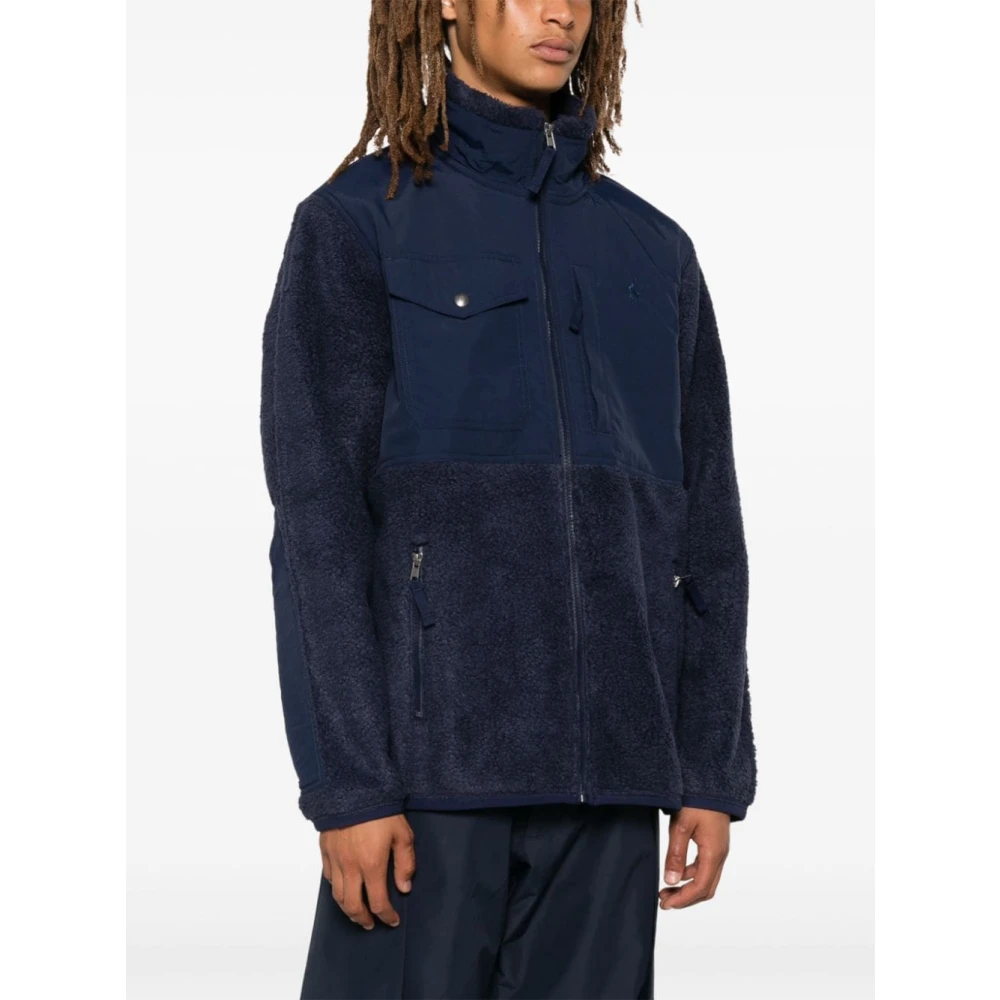 Polo Ralph Lauren Blauwe Jas met Ritssluiting en Stretchboorden Blue Heren