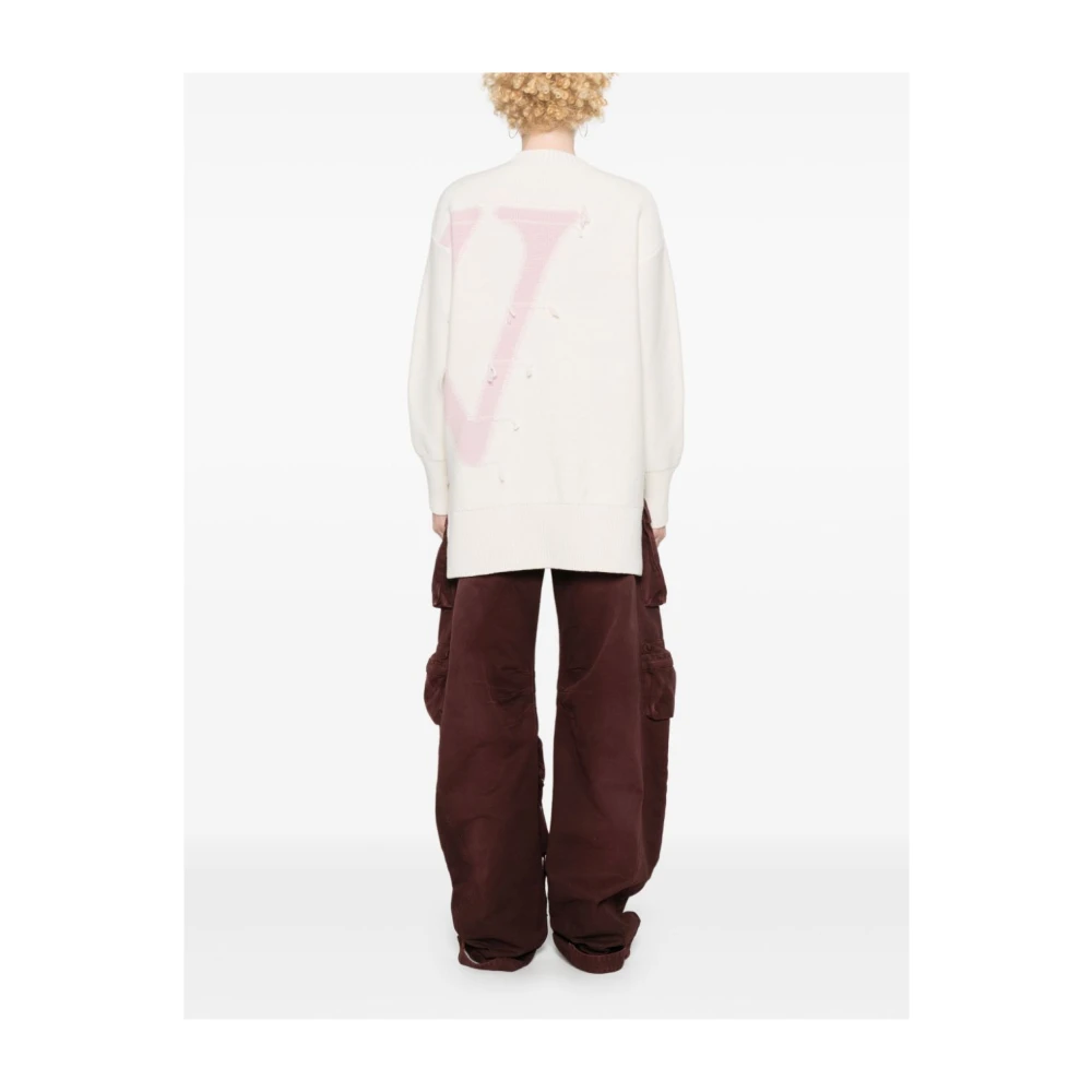 Off White Natuurlijk Logo Maxi Roze Trui White Dames