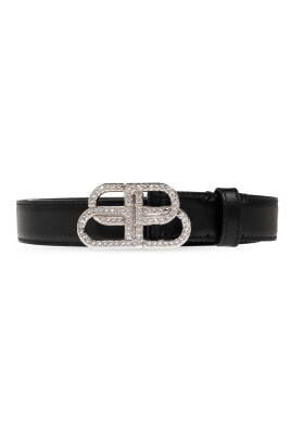 Balenciaga Logo Belt – Black/Silver - NWT BB Large leather belt in black - Balenciaga | Mytheresa main image 2