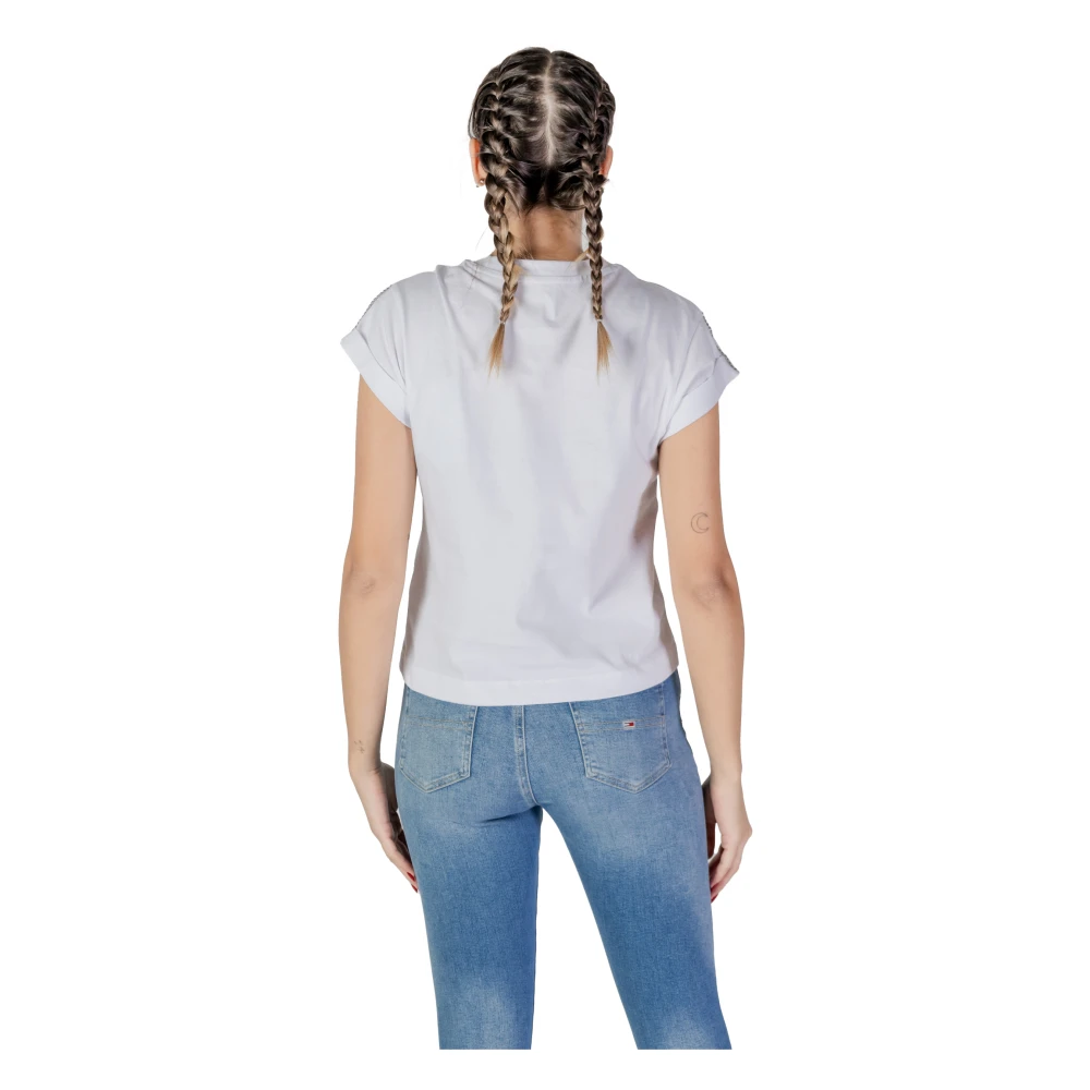Guess Korte mouw katoenen T-shirt collectie White Dames