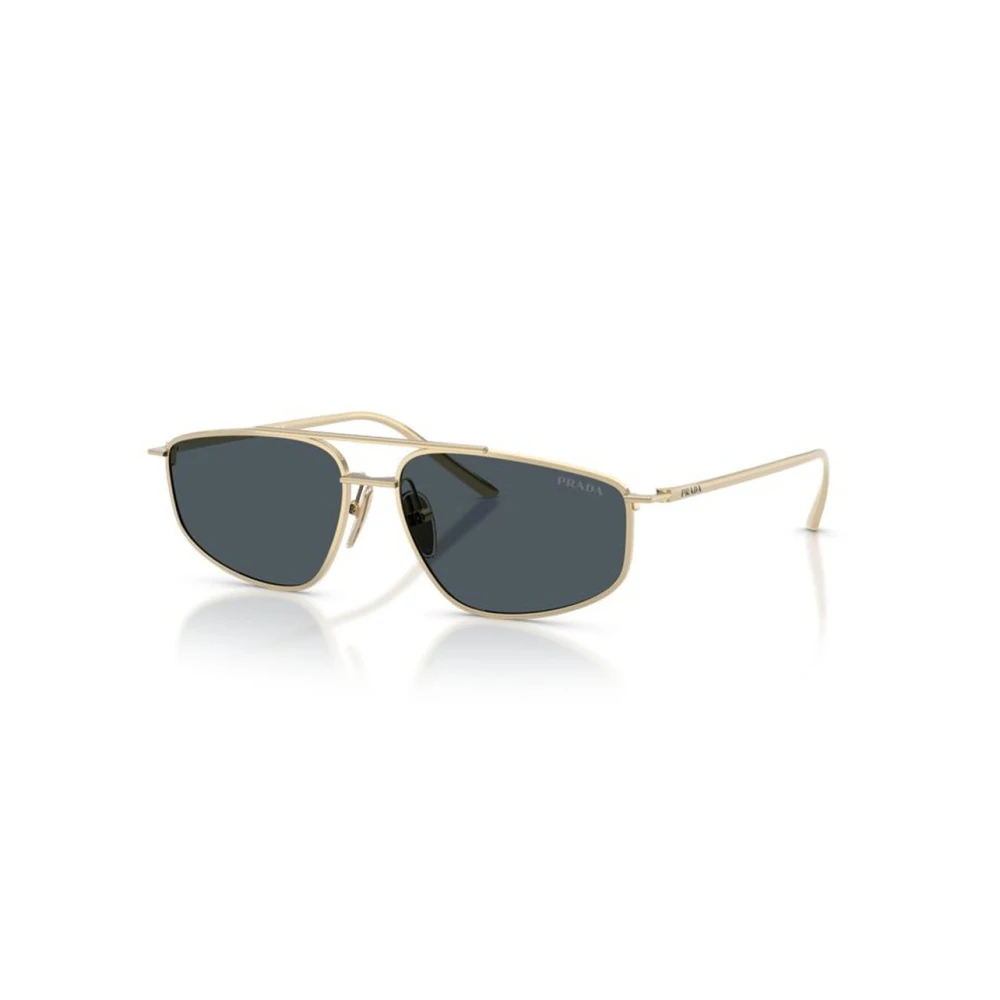 Prada Gold Aviator Metal Sunglasses In Pale - Image 5