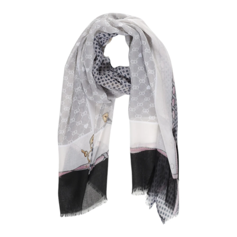 Liu Jo Elegante Bedrukte Polyester Sjaal Gray Dames