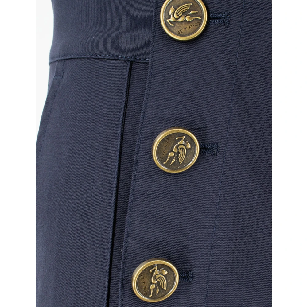 ETRO Paleisstijl Wijde Pijp Broek Blue Dames