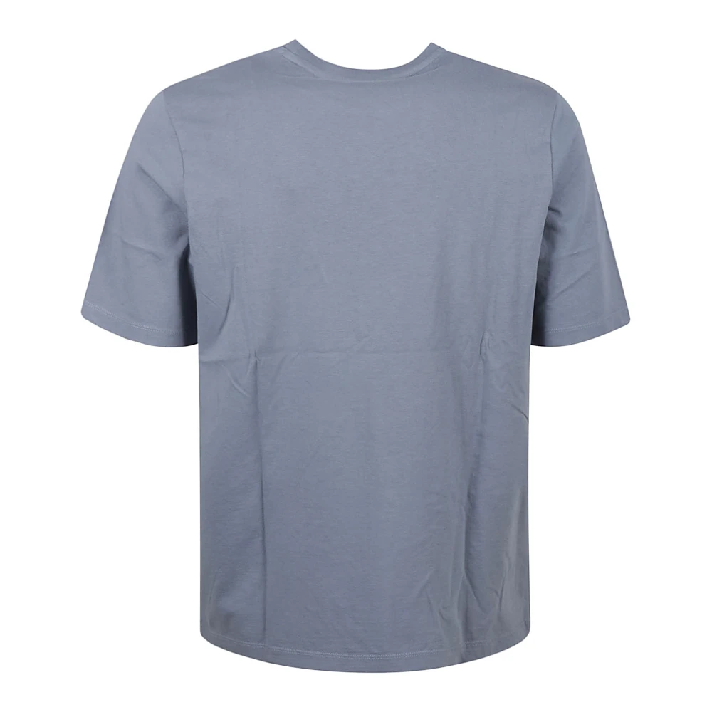 Maison Kitsuné Fox Head Patch Tee Shirt Blue Heren
