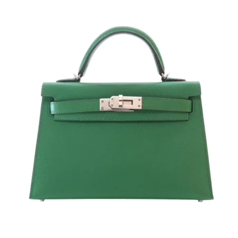 Hermès Vintage Pre-owned Leather handbags Green Dames