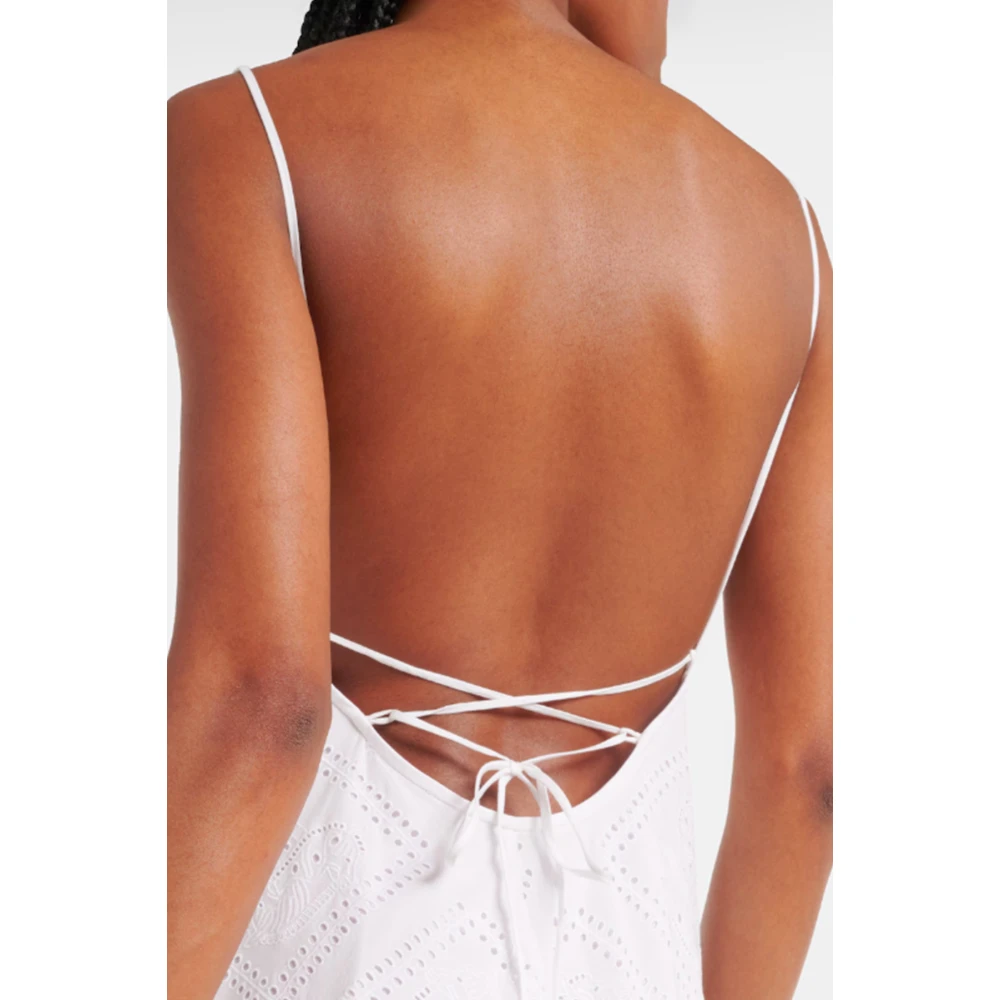 TORY BURCH Witte Kruisrug Katoenen Jurk White Dames