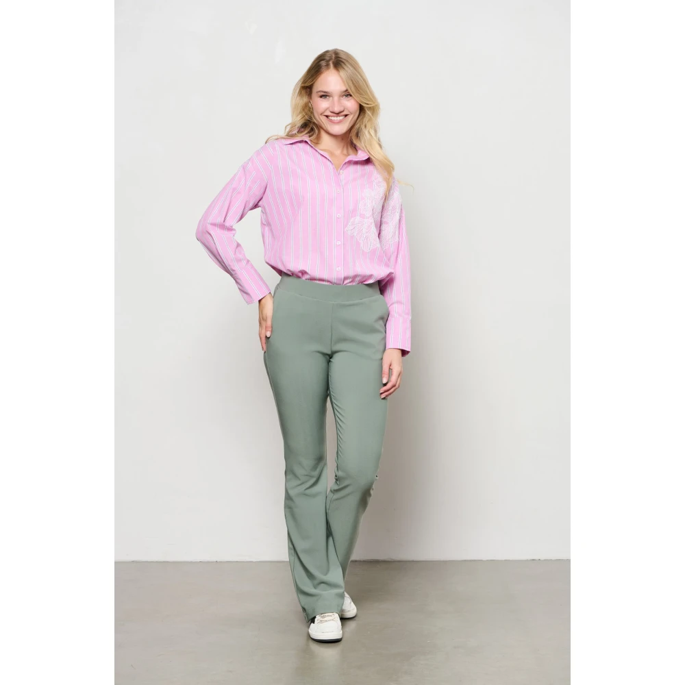 &Co Woman Overhemd met lange mouwen effen kleur Pink Dames