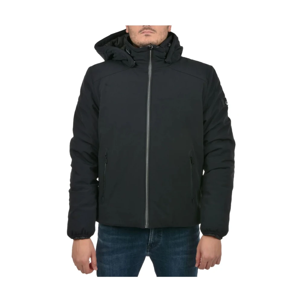 YES ZEE Zwarte Nylon Pufferjas Black Heren