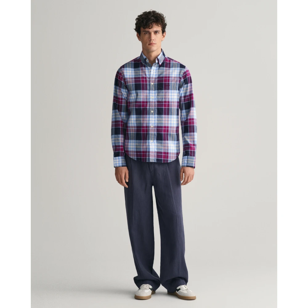 Gant Geruite Oxford Overhemd Regular Fit Multicolor Heren