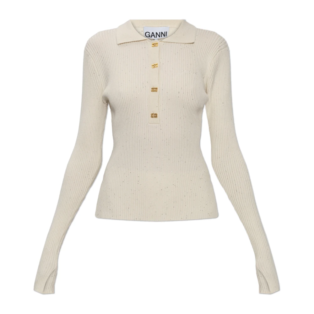 Ganni Donna Beige Maglie, M, New,