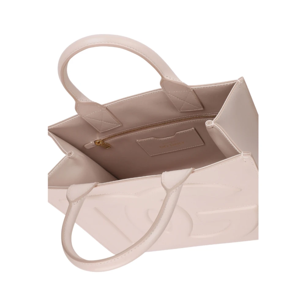 Dolce & Gabbana Roze Leren Tote Tas met DG Logo Pink Dames