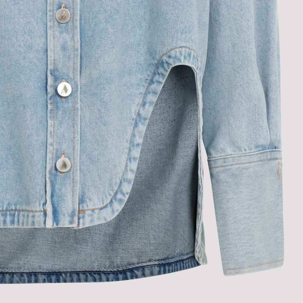 The Attico Lichtblauwe Denim Shirt Blue Dames