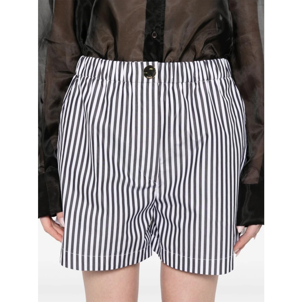 SPORTMAX Zwarte Shorts met Elastische Tailleband en Zakken Black Dames