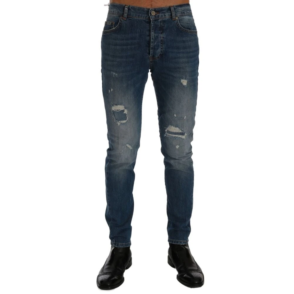 Frankie Morello Blue Dunfermile Jeans - Male - Slim Fit Jeans - W30 - Jeans