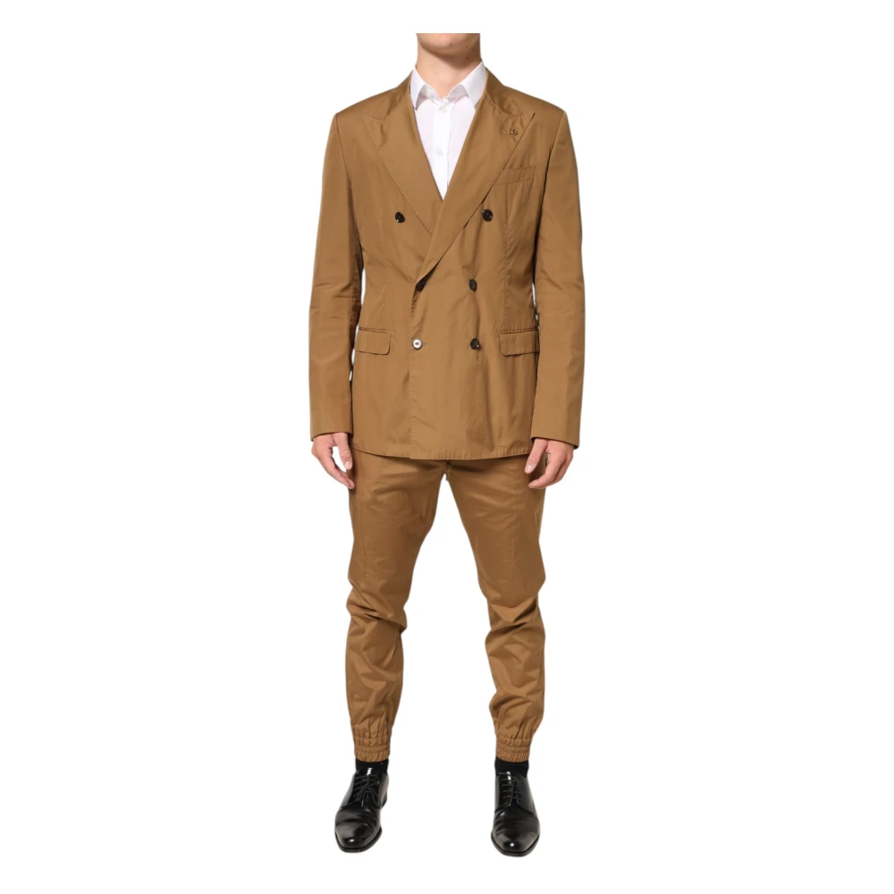 Dolce & Gabbana Men's Brown Taormina Double-Breasted 2 Piece Suit