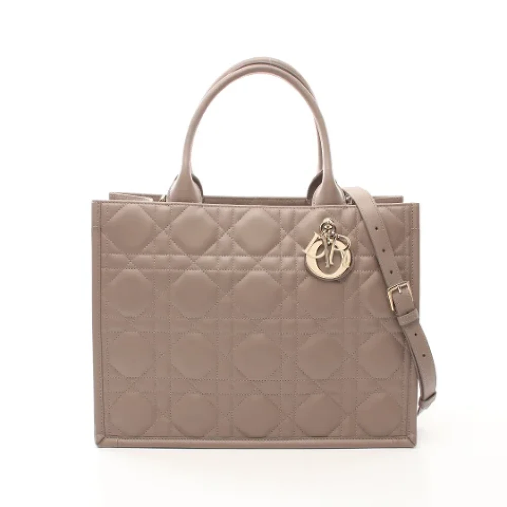 Dior Vintage Pre-owned Leather dior-bags Beige Dames