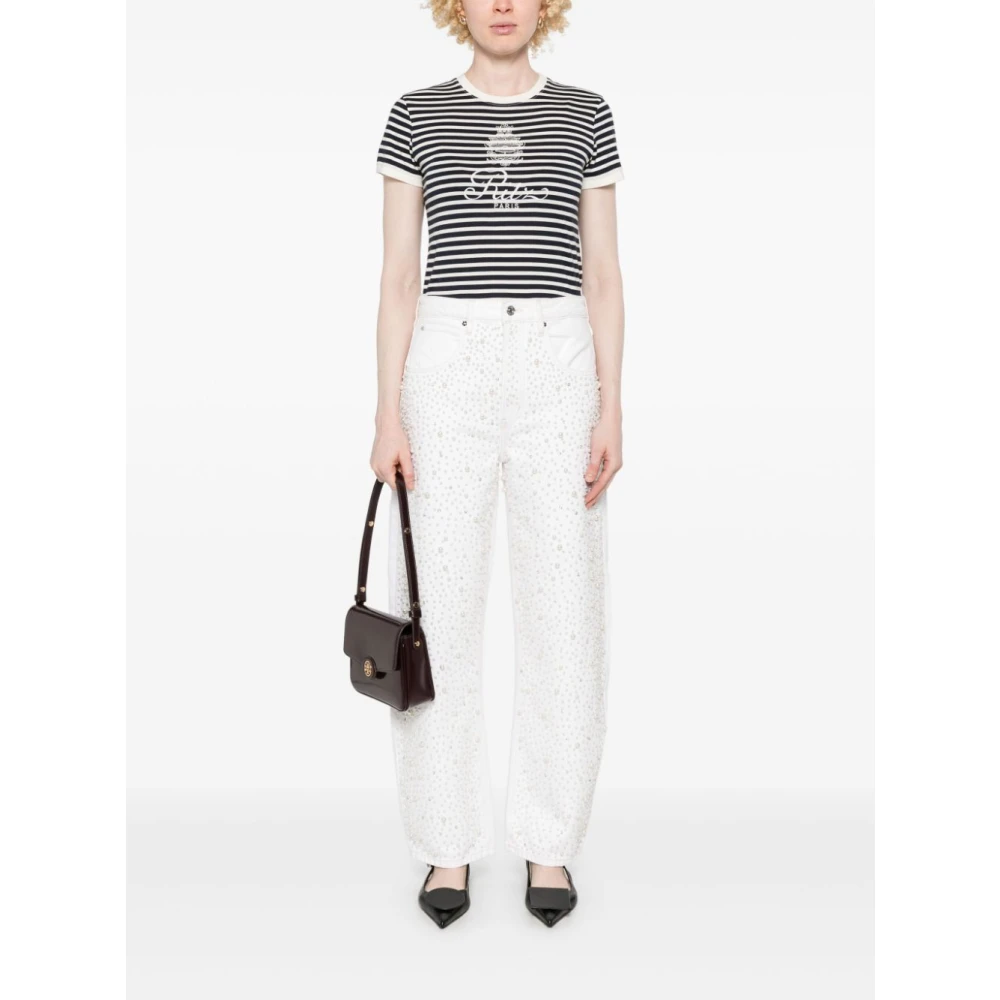 Frame Witte Straight Leg Jeans met Strass White Dames