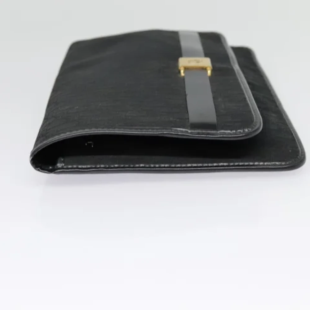 Dior Vintage Pre-owned Canvas clutches Black Dames