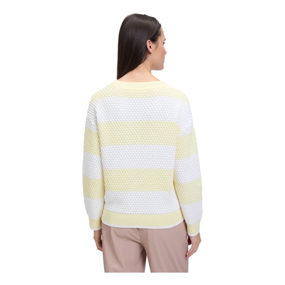 Betty & Co Gebreide trui met structuur Yellow Dames