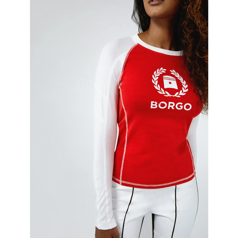 Borgo Andalusia Longlap Rood T-shirt Red Dames