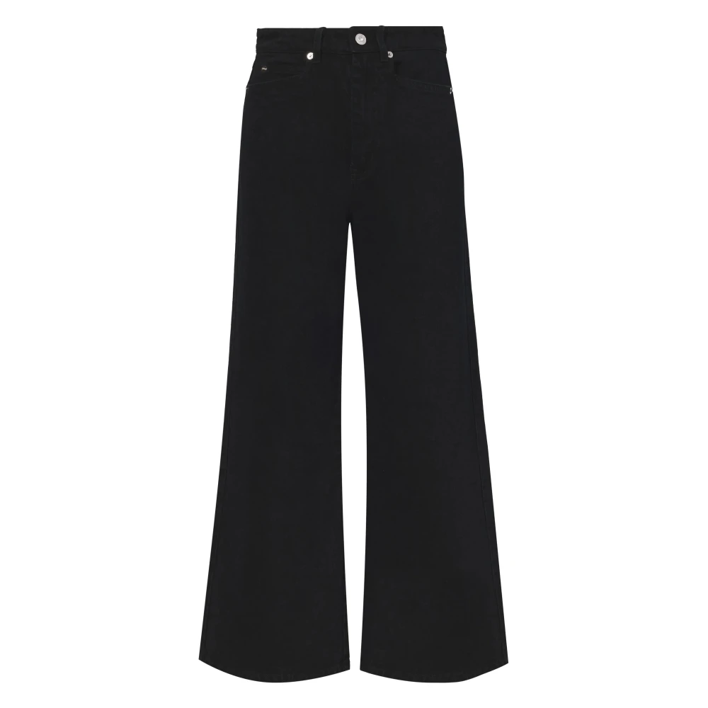 Proenza Schouler Svart Logo Patch Cropped Flared Jeans Black, Dam