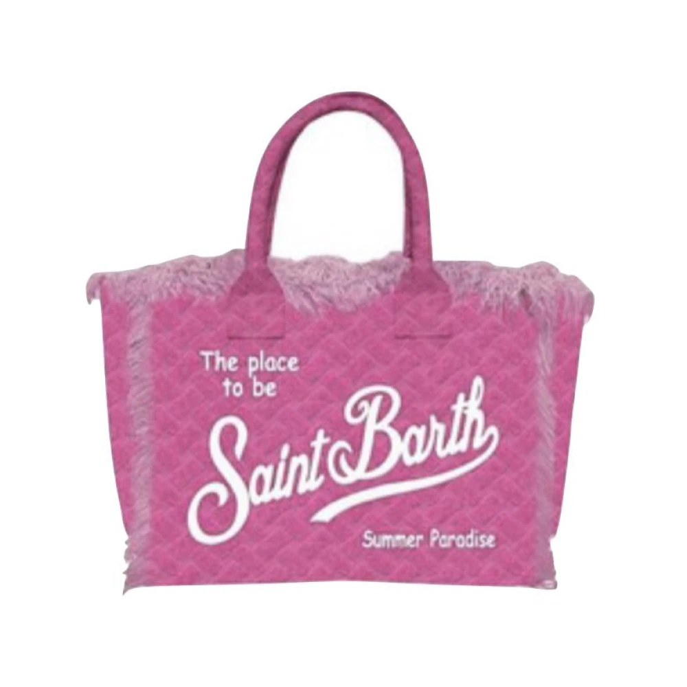 MC2 Saint Barth Mini Vanity Tas in Spons Weef Ontwerp Pink Dames