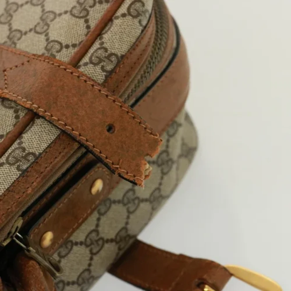 Gucci Vintage Pre-owned Leather travel-bags Beige Dames