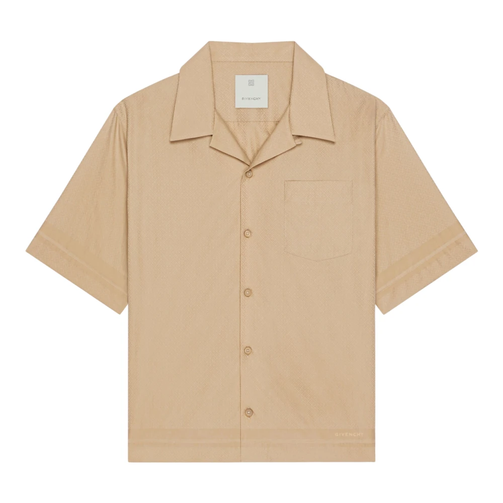 Givenchy Hawaiian Collar 4G Pattern Shirt Beige Heren