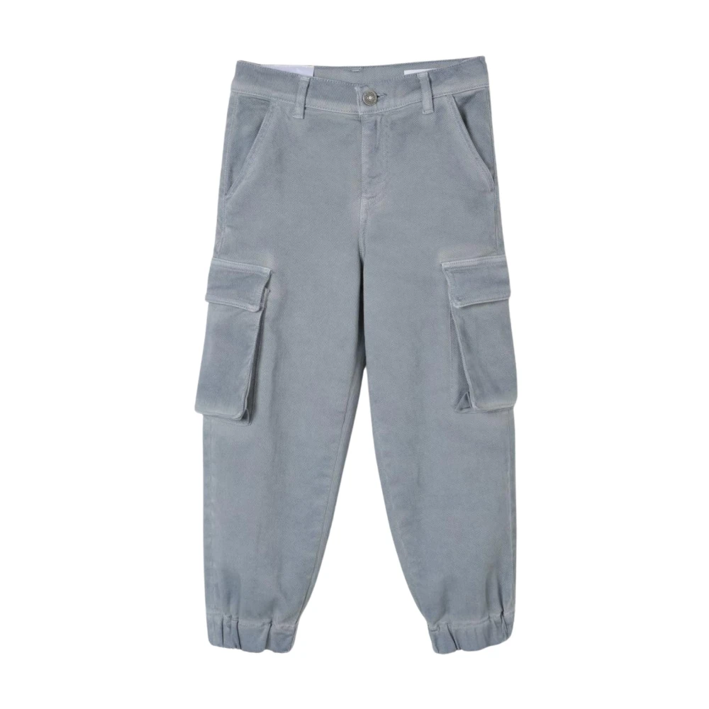 Dondup Unisex Kids Gray Trousers, 13 Y, Stylish Kids Cargo Trousers With Pockets