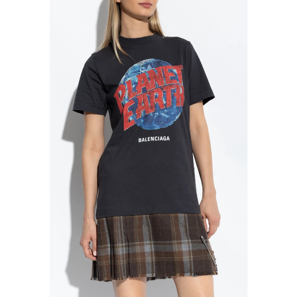 Balenciaga T-shirt met print Gray Dames