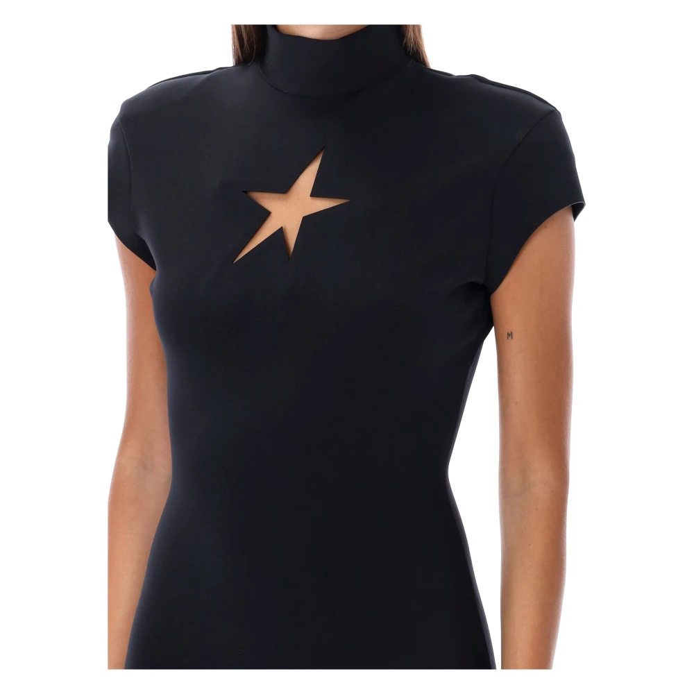 Mugler Zwarte ster mini jurk Aw24 Black Dames