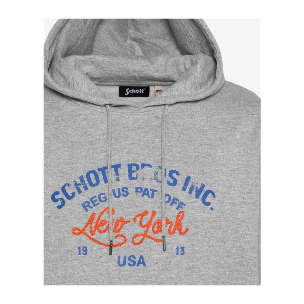 Schott NYC Spencer Hoodie Gray Heren