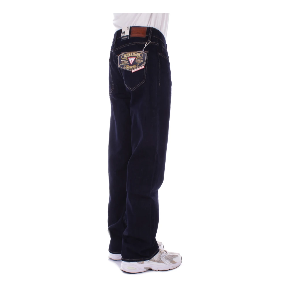 Guess Zwarte Denim Jeans met Logo Black Heren