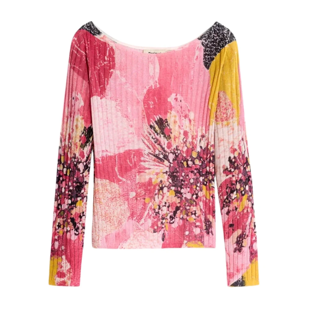 Desigual Jers Roses Sweatshirt - Female - Long Sleeve T-Shirts - Multicolor - M - Tops - Image 3