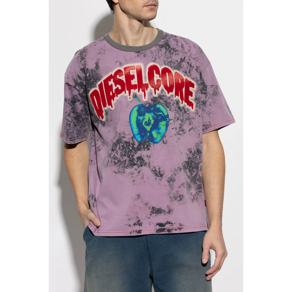 Diesel T-shirt T-Boxt-R9 Purple Heren