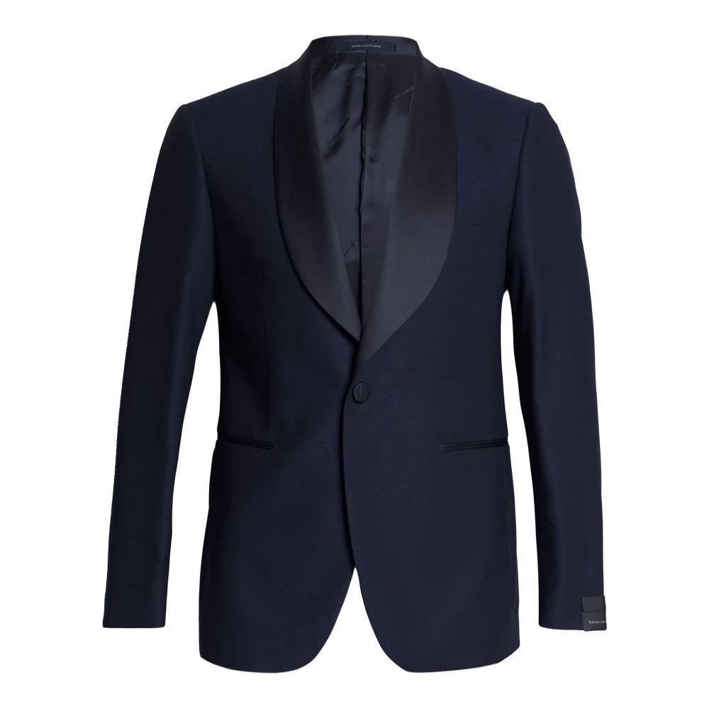 Tagliatore Men's Blue Blazers, M, Shawl-Lapel Tuxedo