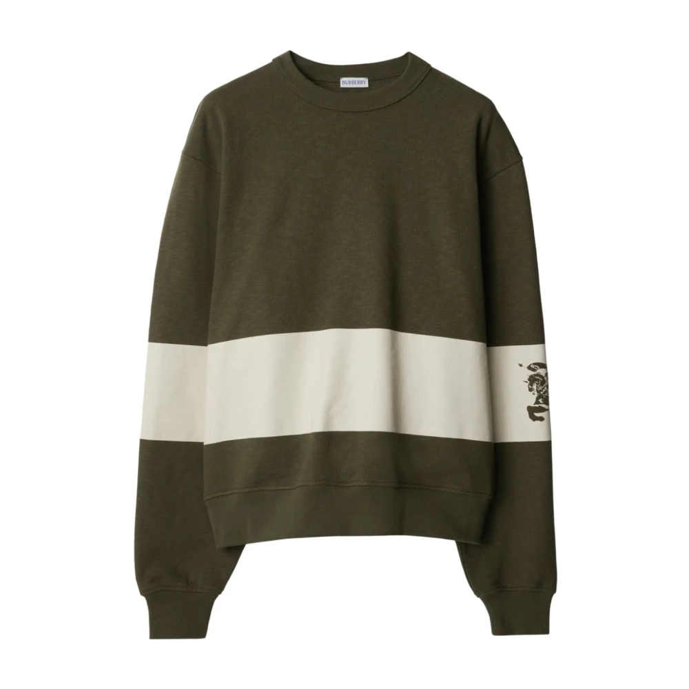 Burberry Natuurlijke Paarden Sweatshirt Khaki Band Green Heren