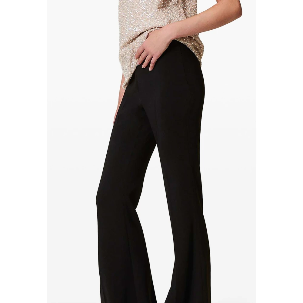 Twinset Zwarte Flared Broek Black Dames