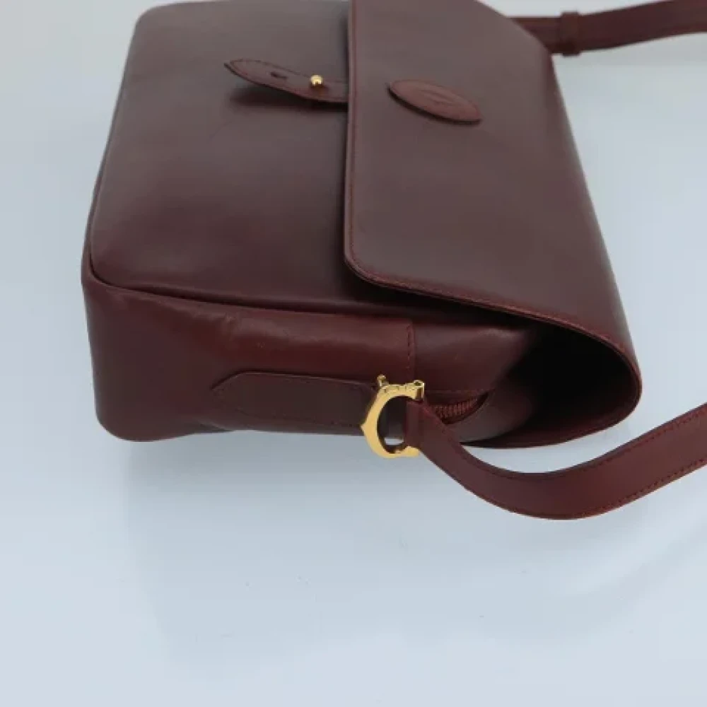 Cartier Vintage Pre-owned Leather shoulder-bags Red Dames
