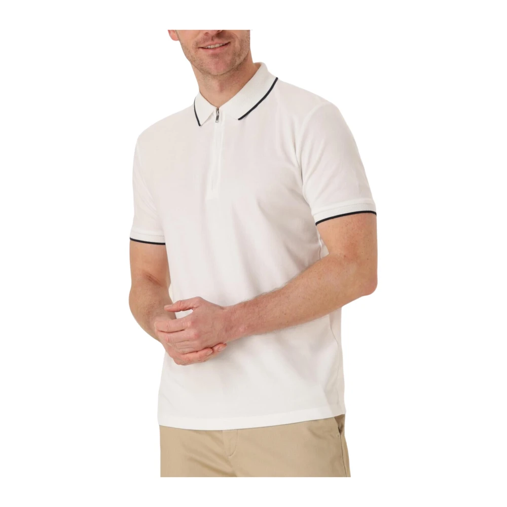 Selected Homme Sport Zip Polo Shirt Wit White Heren