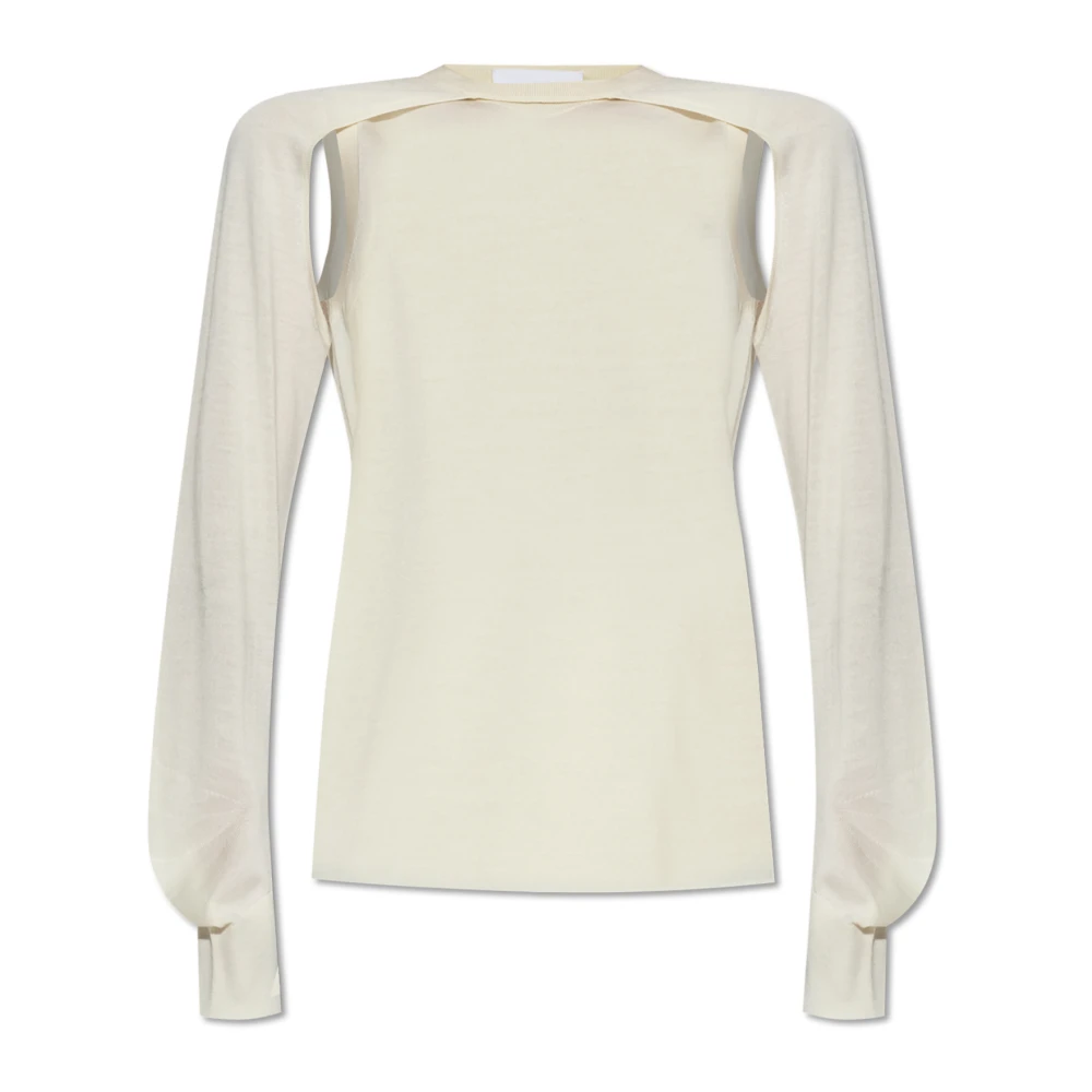 Helmut Lang Top met afneembare lange mouwen Beige Dames